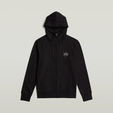 G-STAR Outlet Logo Hooded Zip Thru Jacket Black
