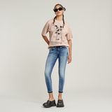 G-STAR Outlet Lynn Mid Skinny Ripped Edge Ankle Shorts Light blue