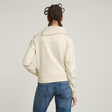 G-STAR Outlet Asymmetric Zip Snug Sweater White