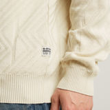 G-STAR Outlet Zig-Zag Structure Knitted Sweater White