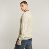G-STAR Outlet Zig-Zag Structure Knitted Sweater White