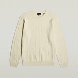 G-STAR Outlet Zig-Zag Structure Knitted Sweater White