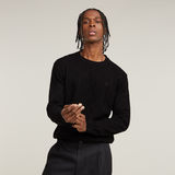 G-STAR Outlet Zig-Zag Structure Knitted Sweater Black