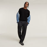 G-STAR Outlet Zig-Zag Structure Knitted Sweater Black