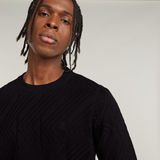 G-STAR Outlet Zig-Zag Structure Knitted Sweater Black