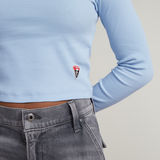 G-STAR Outlet Top Slim Crop para Niñas Azul claro