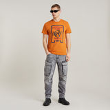 G-STAR Outlet Multicolor Graphic T-Shirt Orange