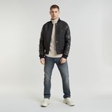 G-STAR Outlet Varsity Wool Leather Jacket Grey
