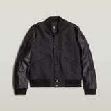 G-STAR Outlet Varsity Wool Leather Jacket Grey