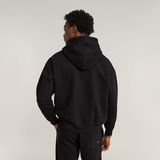 G-STAR Outlet Embro Print Loose Hooded Sweater Black