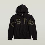 G-STAR Outlet Embro Print Loose Hooded Sweater Black