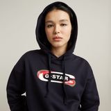 G-STAR Outlet Old Skool Logo Loose Hoodie Dark blue
