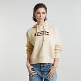 G-STAR Outlet Old Skool Logo Loose Hoodie White