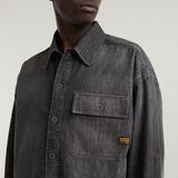 G-STAR Outlet Boxy Flap Pocket Shirt Grey