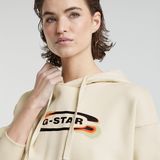 G-STAR Outlet Old Skool Logo Loose Hoodie White