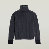G-STAR Outlet Loose Overdyed Turtle Knitted Sweater Dark blue