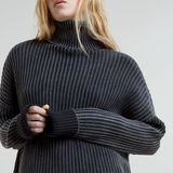 G-STAR Outlet Loose Overdyed Turtle Knitted Sweater Dark blue