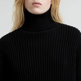 G-STAR Outlet Loose Turtle Knitted Sweater Black