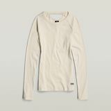 G-STAR Outlet Slim Rib Keyhole Top White