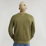 G-STAR Outlet Destroyed G Logo Washed Sweater Green