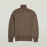 G-STAR Outlet Premium Core Turtle Neck Knitted Sweater Brown