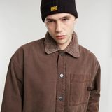 G-STAR Outlet Boxy Fit Sherpa Jacket Brown