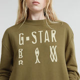 G-STAR Outlet Chroma Graphic Sweater Dress Green