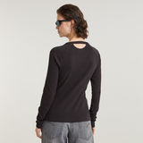 G-STAR Outlet Slim Rib Keyhole Top Black