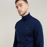 G-STAR Outlet Premium Core Turtle Neck Knitted Sweater Dark blue