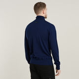 G-STAR Outlet Premium Core Turtle Neck Knitted Sweater Dark blue