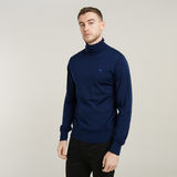 G-STAR Outlet Premium Core Turtle Neck Knitted Sweater Dark blue