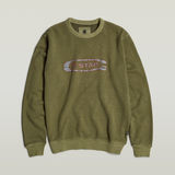 G-STAR Outlet Destroyed G Logo Washed Sweater Green