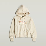 G-STAR Outlet Old Skool Logo Loose Hoodie White