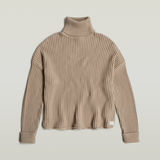 G-STAR Outlet Loose Turtle Knitted Sweater Beige