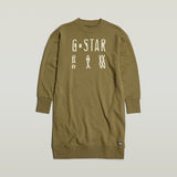 G-STAR Outlet Chroma Graphic Sweater Dress Green