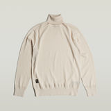 G-STAR Outlet Premium Core Turtle Neck Knitted Sweater White