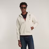 G-STAR Outlet Graphic Loose Hooded Sweater White