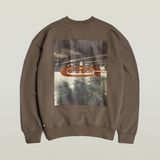 G-STAR Outlet Photo Back Print Loose Sweater Brown
