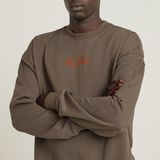 G-STAR Outlet Photo Back Print Loose Sweater Brown