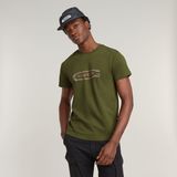 G-STAR Outlet Destroyed Old Skool Logo T-Shirt Green