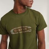 G-STAR Outlet Destroyed Old Skool Logo T-Shirt Green