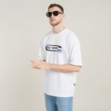 G-STAR Outlet Gradient Old Skool Logo Boxy T-Shirt White