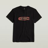 G-STAR Outlet Camiseta Destroyed Old Skool Logo Negro