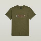 G-STAR Outlet Destroyed Old Skool Logo T-Shirt Green