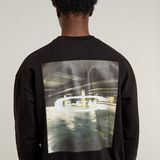 G-STAR Outlet Photo Back Print Loose Sweater Black