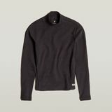 G-STAR Outlet Asymmetric Zip Cropped Slim Mock Top Black