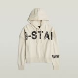 G-STAR Outlet Embro Print Oversized Hoodie White