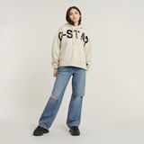 G-STAR Outlet Embro Print Oversized Hoodie White