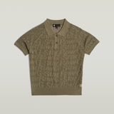 G-STAR Outlet Pointelle Lightweight Knitted Polo Green