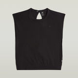G-STAR Outlet Open Back Loose Sleeveless Top Black